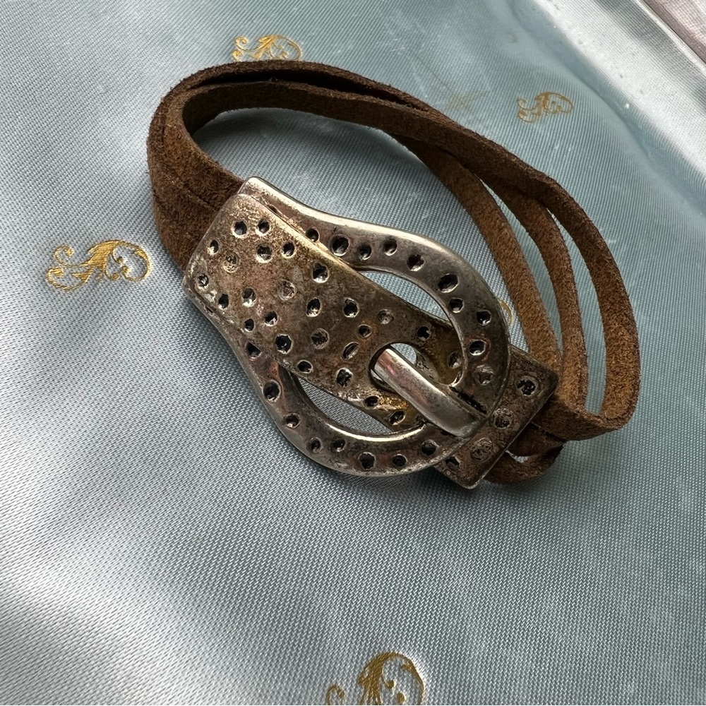 1980’s Vintage suede leather wrap bracelet 
With Buckle